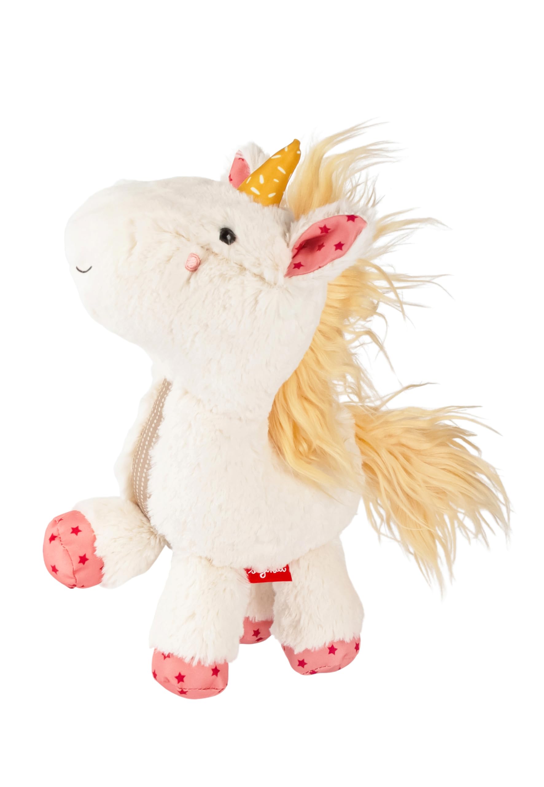 SIGIKID 43272 Einhorn Patchwork Sweety, Plüsch, Kuscheltier, Stofftier, kuschelweich, Moderne Farben, ab 6 Monaten