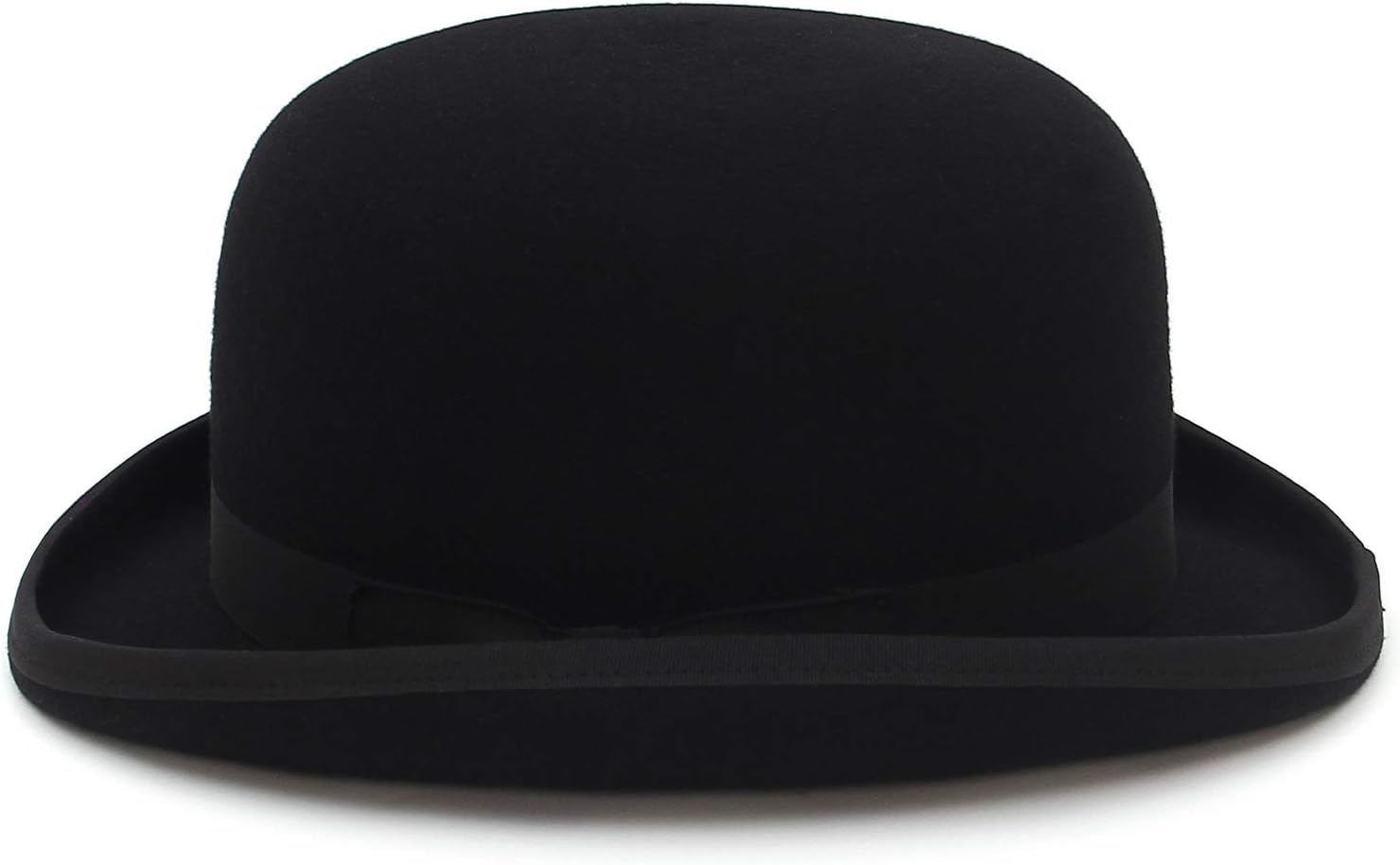 Mens 100% Wool Black Bowler Derby Hat Satin Lined Fedora Party Costume Hat