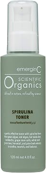 emerginC Scientific Organics Spirulina Toner - Gentle + Effective Toner for Face with Plant Stem Cells + Witch Hazel 4 oz, 120 ml