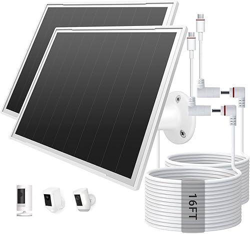 Paquete de 2 paneles solares para cámara de anillocámaras Wyze, cargador solar de 8 W compatible con Stick Up Cam ProPlus y Spotlight Cam (batería)