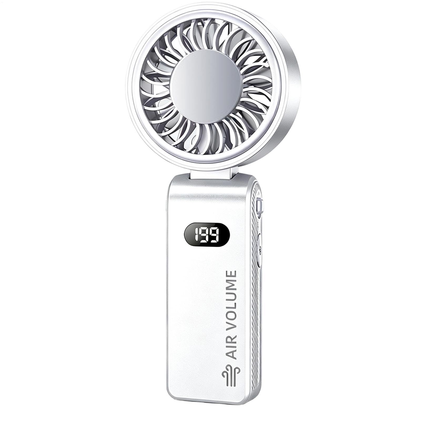 Ventilador personal portátil con flujo de aire potente y silencioso LED