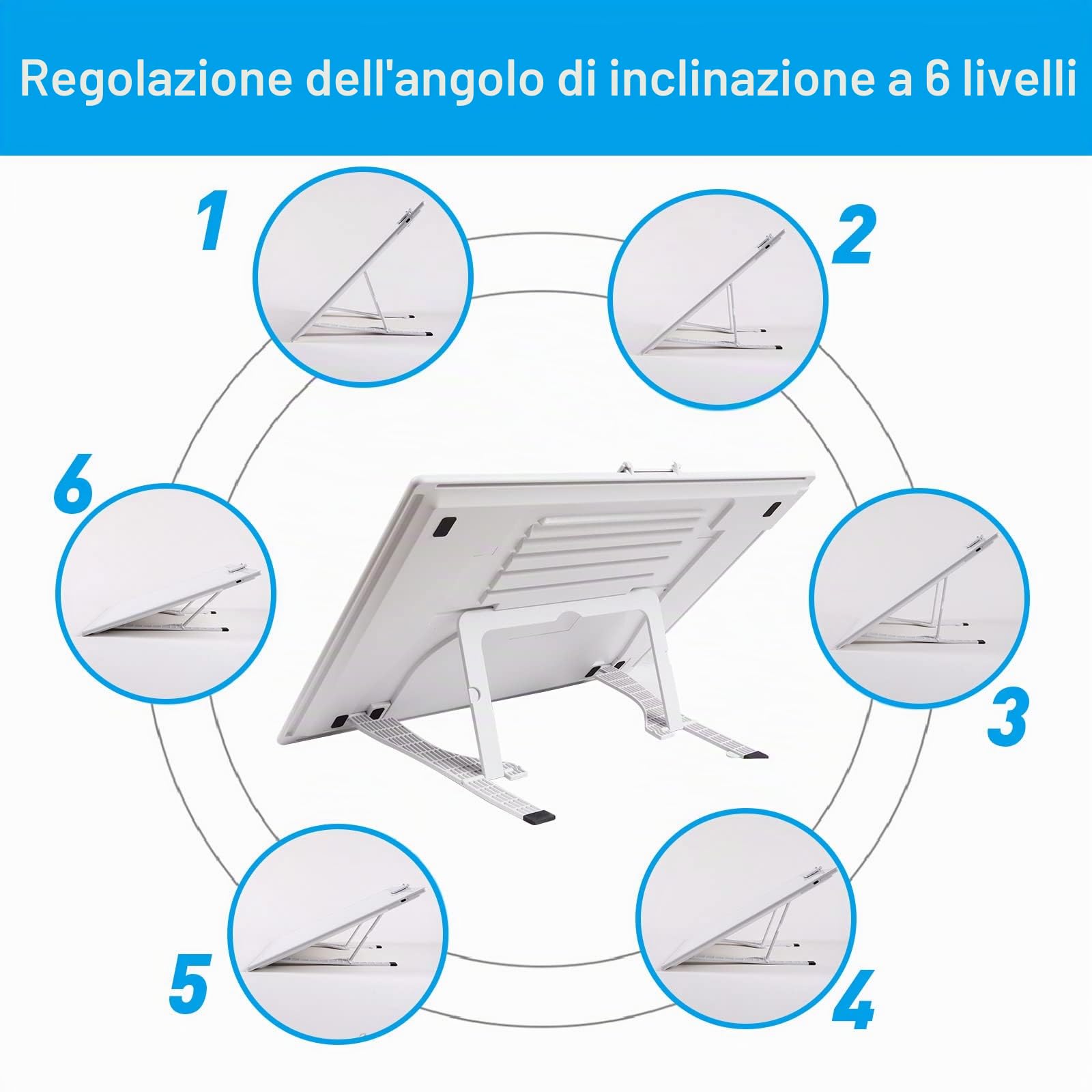 TOHETO A3 Ricaricabile Tavoletta Luminosa per Disegnare con Supporto Pieghevole, Tracing Light Box LED Light Pad di Disegno, con Luminosità Regolabile, per Disegno, Pittura a Diamante 5D (Bianco)