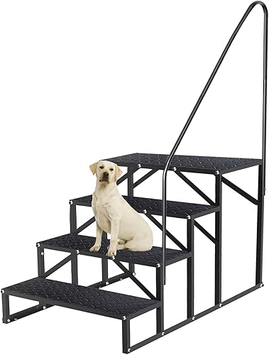 Taburete de caravana para adultos, escalera de 3 escalones, escalera de piscina resistente de 440 libras sobre el suelo, estante de escalera