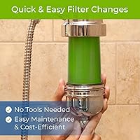 Vista 6 de WaterChef - Sistema de filtro de ducha prémium SF-7C (níquel cepillado) - Varita ajustable de lujo, filtración avanzada para una reducción superior