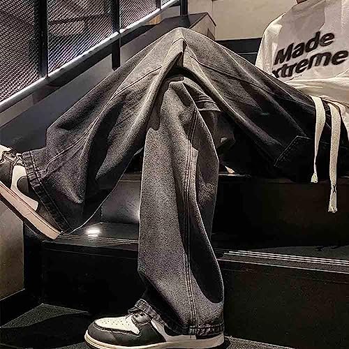 Black Gradient Drawstring Jeans for Men and Women's Casual Straight Pants, Summer Thin Denim Jeans4