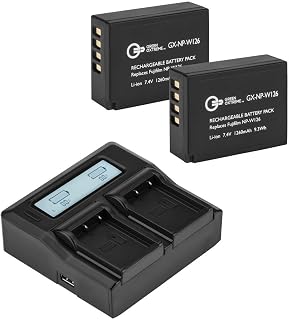 Green Extreme 2X NP-W126 7.4V 1260mAh Battery and Dual Smart Charger Kit | Includes 2 NP-W126 batteries and dual smart charger for mirrorless cameras, travel and charging