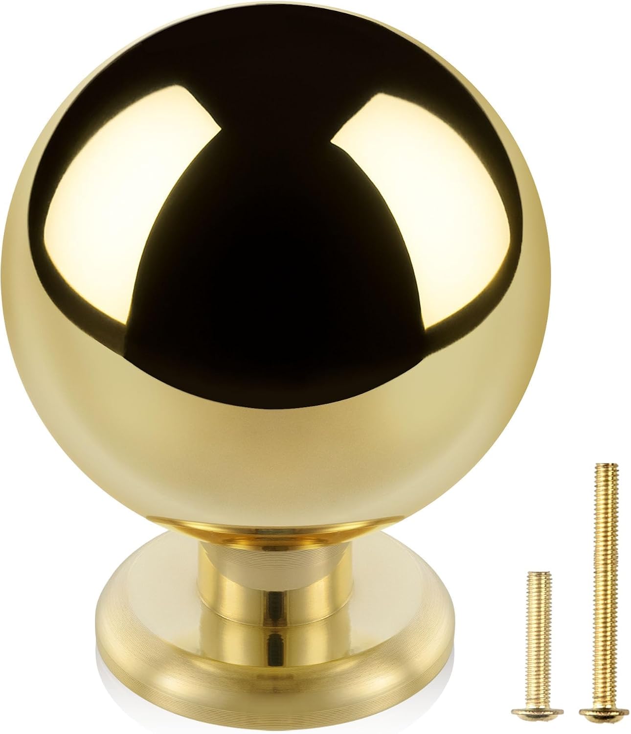 QOGRISUN 10-Pack Unlacquered Brass Cabinet Knobs, Solid Brass Cabinet Pulls
