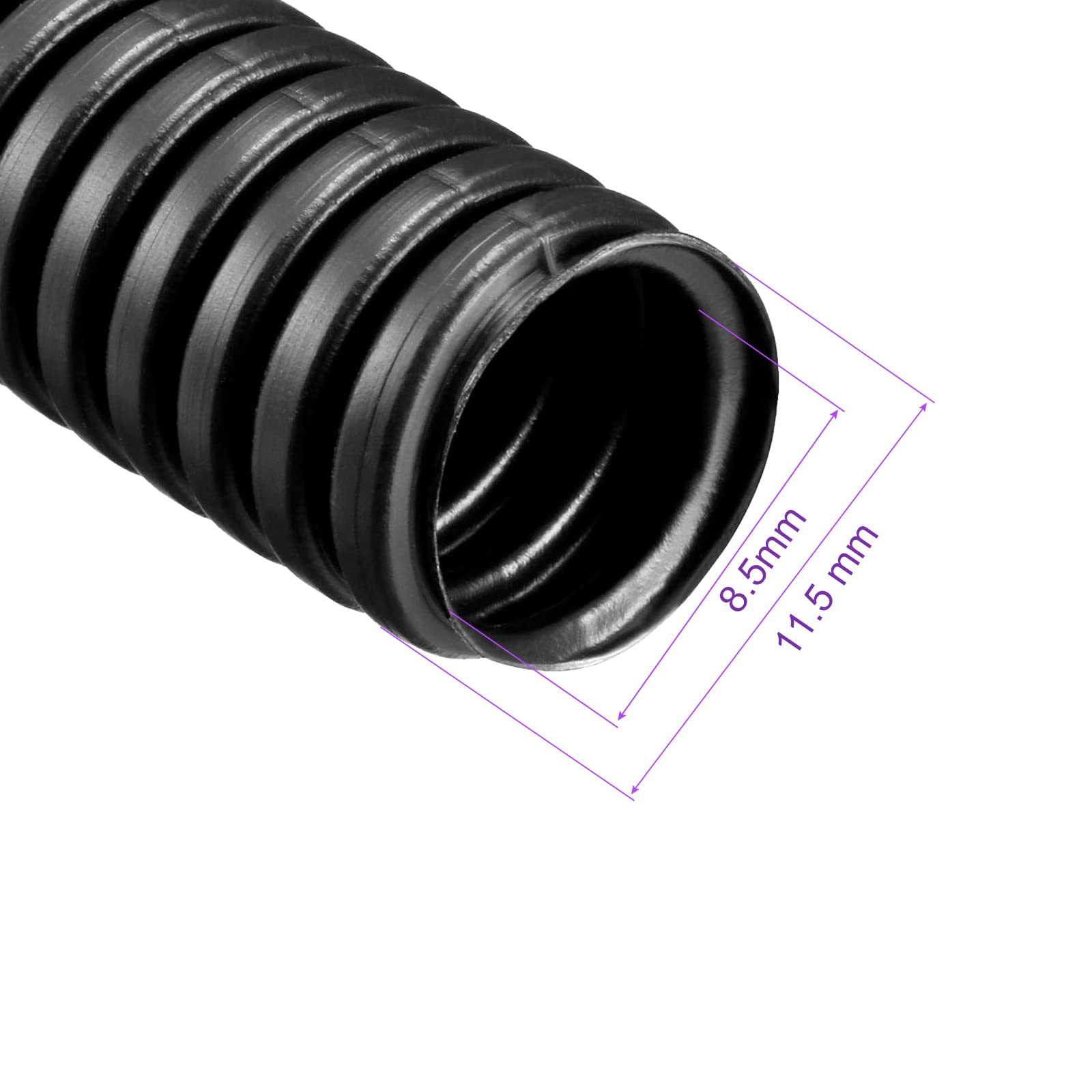 DMiotech 8.5mmx11.5mmx2.5m PP Non-Split Corrugated Tubing Indoor Outdoor for High-Temperature Automotive Harness Indoor Outdoor Wire Management - Image 3