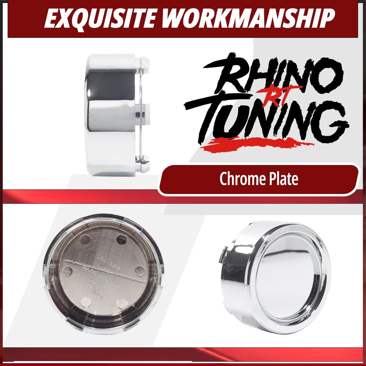RTrhinotuning 4 PCS 86 mm Wheel Center Caps for Wheel Rim Center Cover OD: 3.39 in / 86 mm ID: 3.27 in / 83 mm Chrome Hub Caps