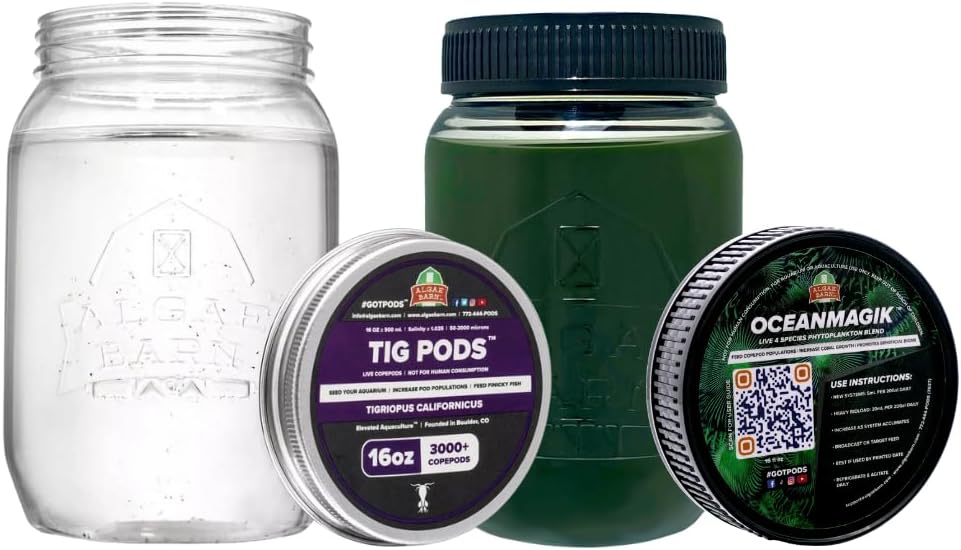 AlgaeBarn Pods & Phyto Combo, 3,000+ Tigriopus Live Marine Copepods + Live Phytoplankon
