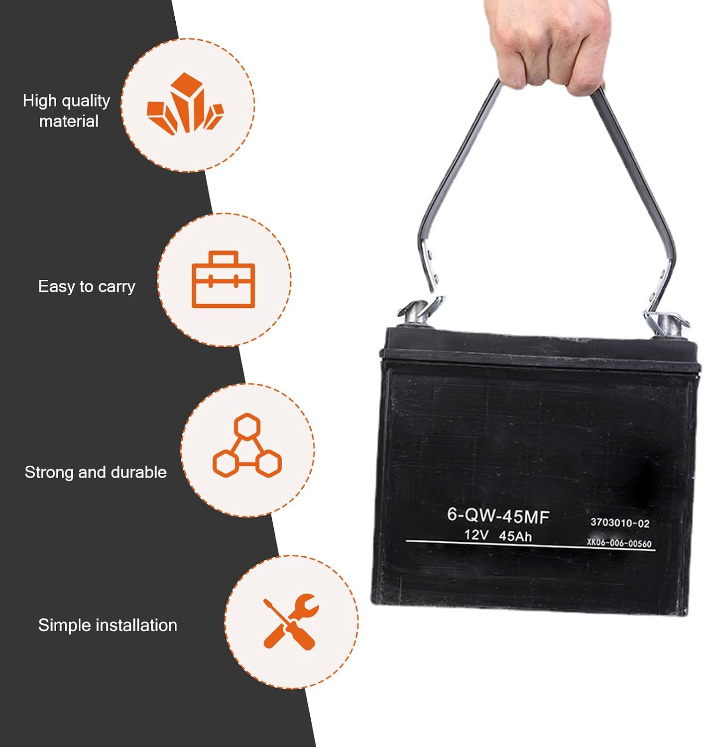 Battery Lifting Strap, Car Battery Carrier, Metal Batteries Straps, Heavy Duty Batterys Belt Auto Lifter Handle, Universal for SUV, RV, Sedan