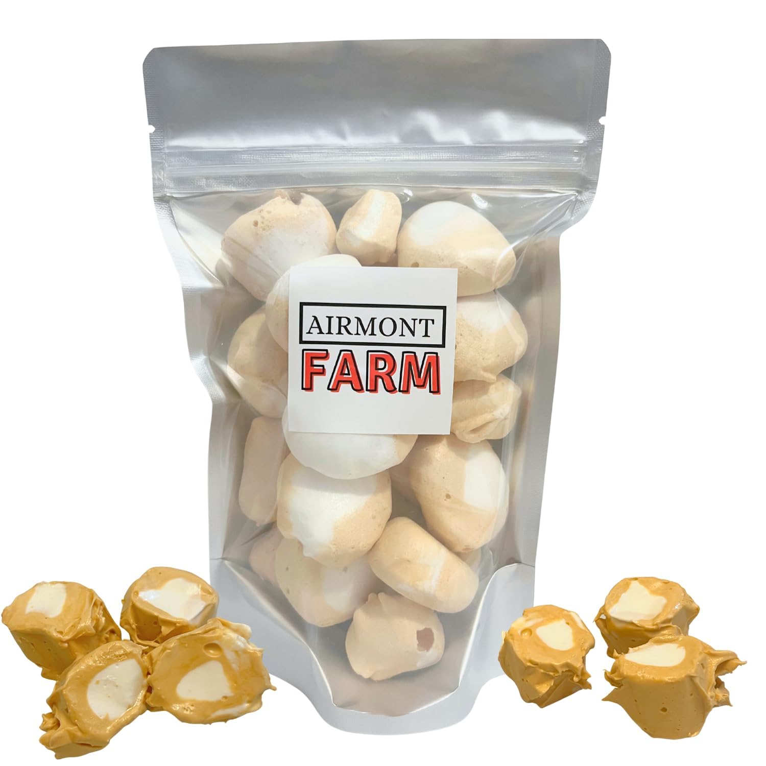 Freeze-Dried Candy Salt Water Taffy 2 oz - Cut To Bite Sized Pieces - Ships In Box - Deliciously Crunchy, Intense Flavor, Lightweight Snack (Caramel Corn)