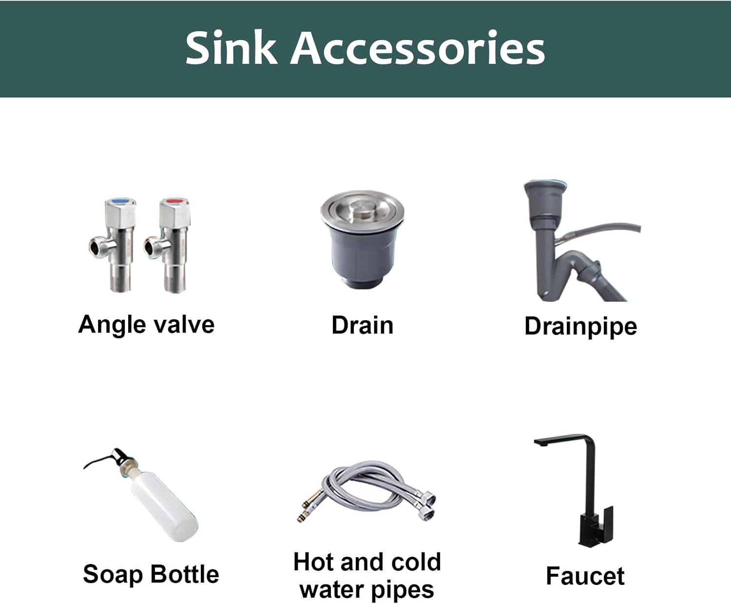 Undermount RV Kitchen Sink, 15x13 Inch Stainless Steel Single Bowl Small Sink with Faucet & Accessories, Design for RV Bar (Black, 15"x13.4")