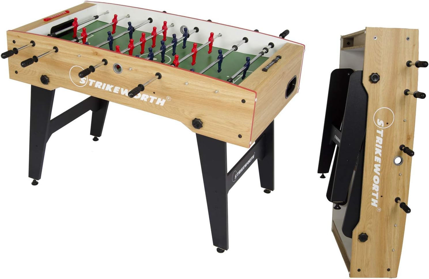 Free Kick Folding Football Table (Wood/Red)