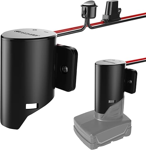 Miniatura 8 de Adaptador de rueda de alimentación con fusible e interruptor, adaptador de batería seguro para batería de litio Milwaukee de 12 V M12, con cable de