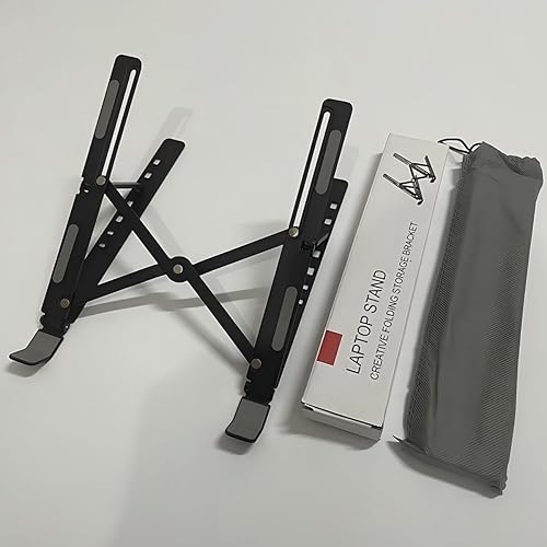 Miniatura 4 de Soporte de refrigeración para laptop, soporte de escritorio portátil ergonómico plegable de aluminio ajustable de 6 ángulos, compatible con MacBook