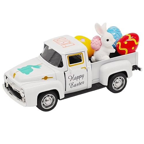 Easter Decorations - Mini Farmhouse Vintage Metal Truck with Easter