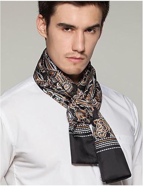 Amazon メンズヴィンテージオフィスカジュアルシルクスカーフ 服 ファッション小物 通販