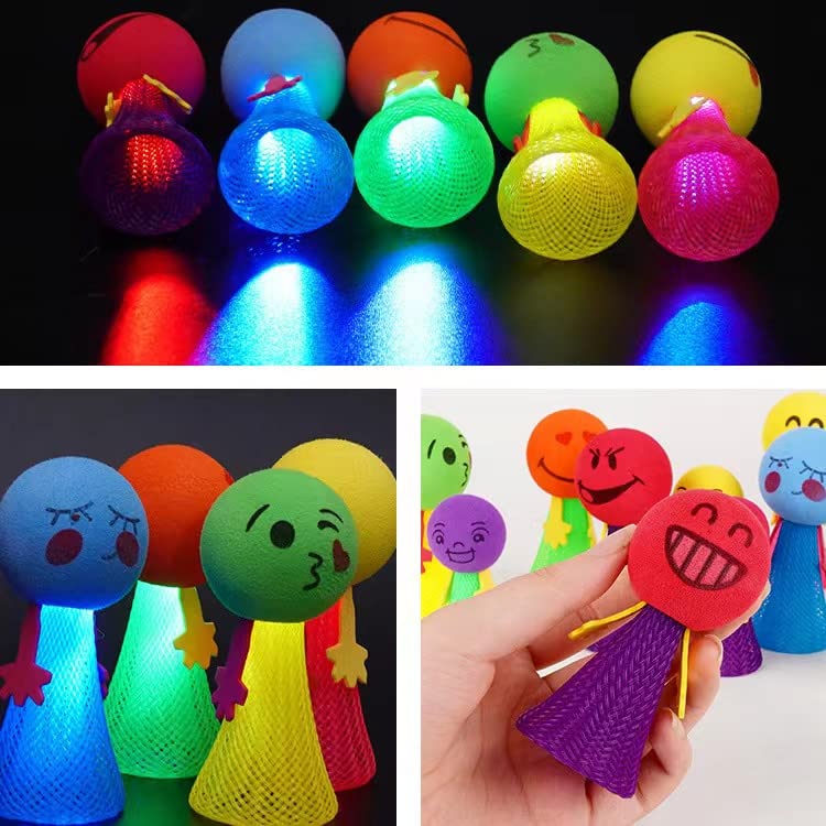 10 LED Feder Leucht Springendes Spielzeug, Werfer Spielzeuggeschenke für 3-12 Jährige Mädchen und Jungen, Mitgebsel Kindergeburtstag Gastgeschenke Weihnachten, Partyzubehör und Goodie Bag Stuffers