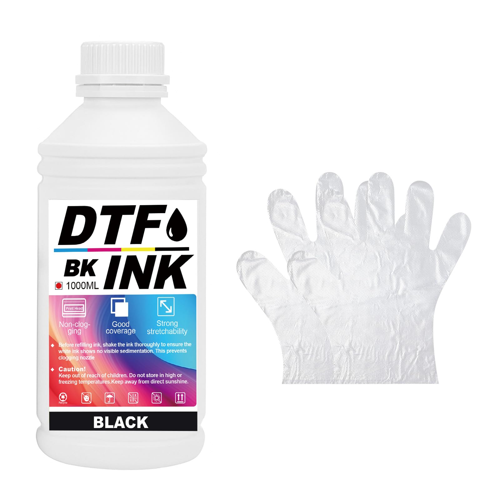 Encre DTF noire 1000ml pour impression textile PET compatible XP600 DX5 i3200