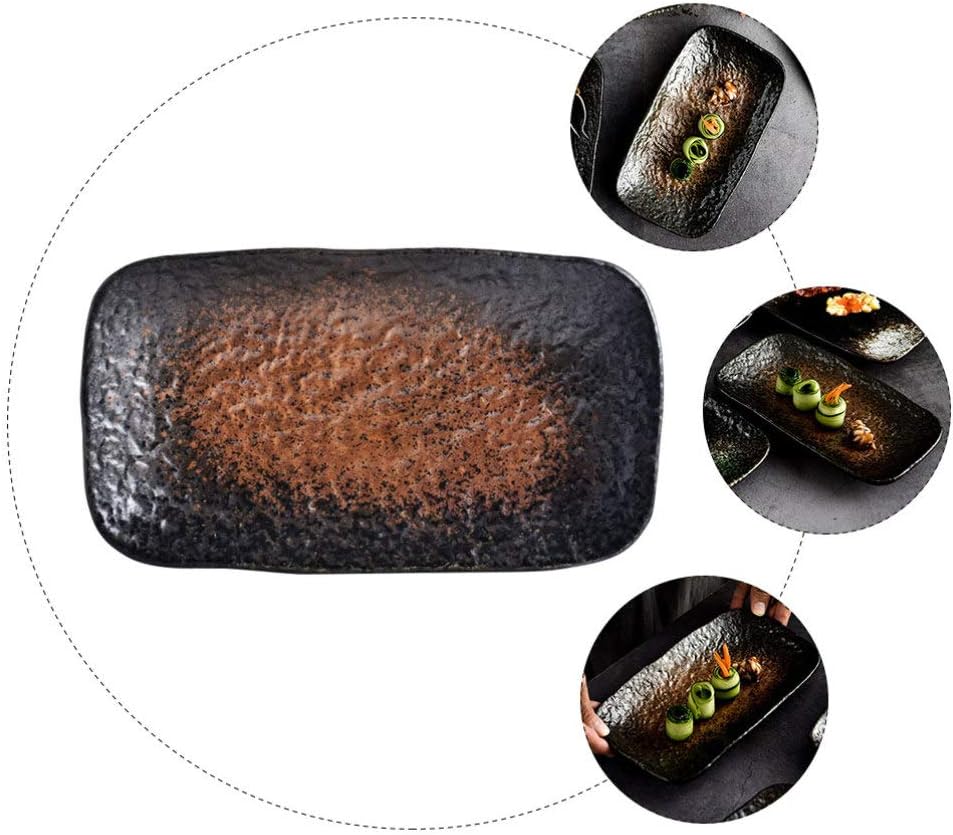 1Pc Ceramic Sushi Plate Food Serving Plate Ceramic Serving Dish Ceramic Serving Plates Fruit Plates Sushi Plate Dinnerware Japanese Serving Tray Ceramic Dishes Small Bowl Ceramics/1909