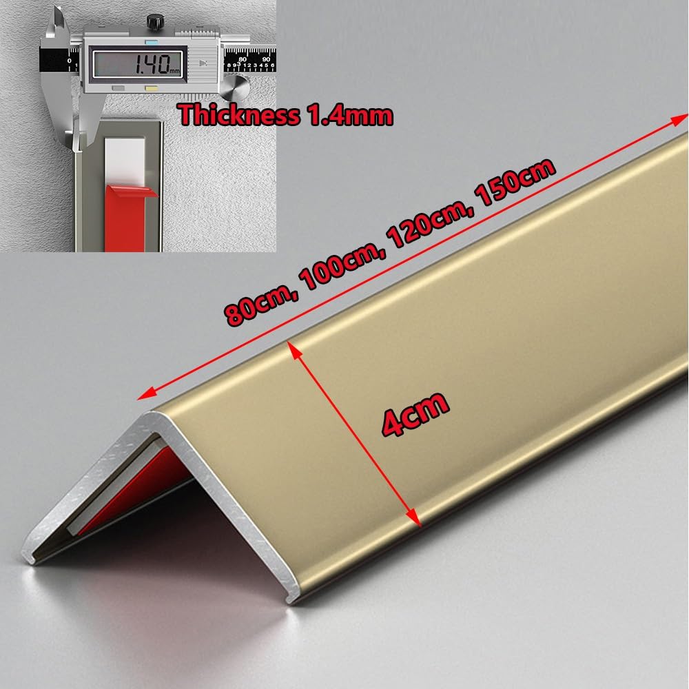 Aluminiowe osłony narożne, listwa ścienna, samoprzylepna listwa ochronna w kształcie litery L, dwustronna antykolizyjna, do drzwi, okien, listwy przypodłogowej, czarna, rozmiar L, 100 cm (39