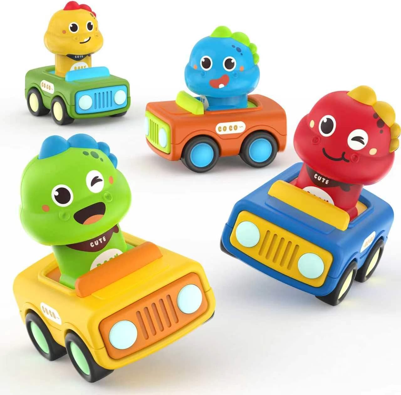MOONTOY Car Toys for 1+ Year Old First Birthday Gifts for Boys,Press and Go Car Toys Baby Animal Racing Cars for Toddlers 1-3,Push Go Friction Car Toys Toys 12-18 Months Toddler Toys for One Year Old