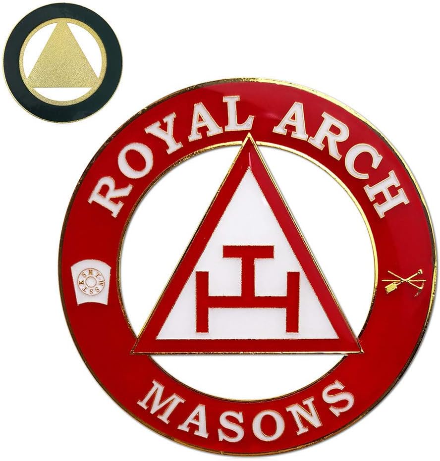 Masonic Royal Arch Car Emblem Round Red Auto Decal
