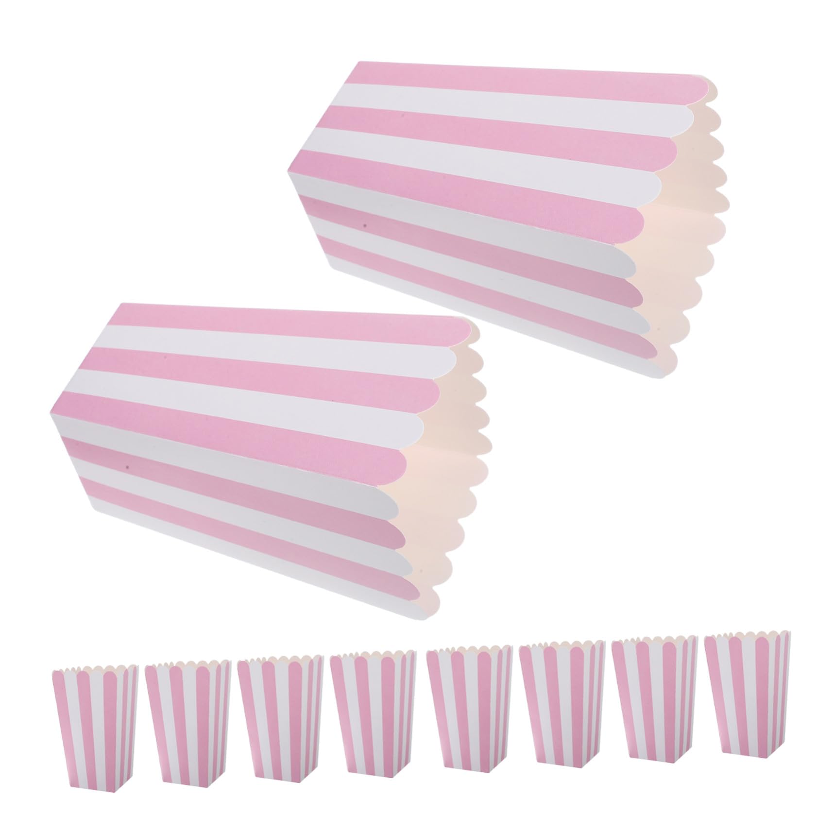 100 Piezas Cajas Pequeñas para de Papel con Diseño Rayas Resistentes al Aceite Contenedores para y Snacks para Fiestas Noches de Cine y Celebraciones de Cumpleaños