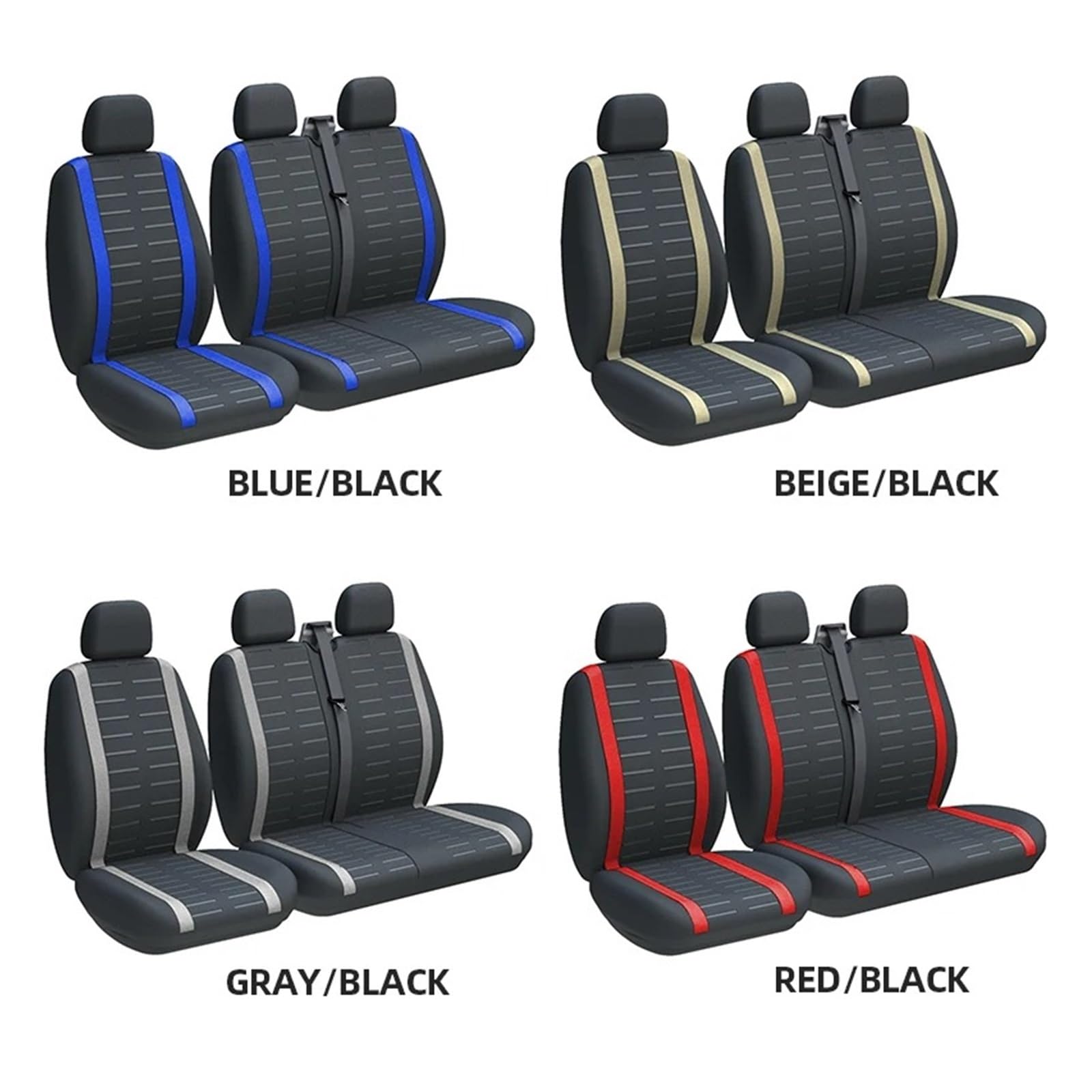 Genérico Cubreasientos Protector Asiento Fundas Protectoras para Asientos De Furgoneta para Citroen 2+1