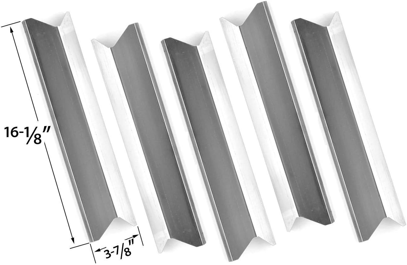 5 Pack Replacement Stainless Steel Heat Shield for Kenmore 119.16433010, Master Forge, Bond GSF2818KH, GSF2818KS, Uniflame GBC873W and BBQTEK GSF2818K, GSF2818KL Gas Grill Models
