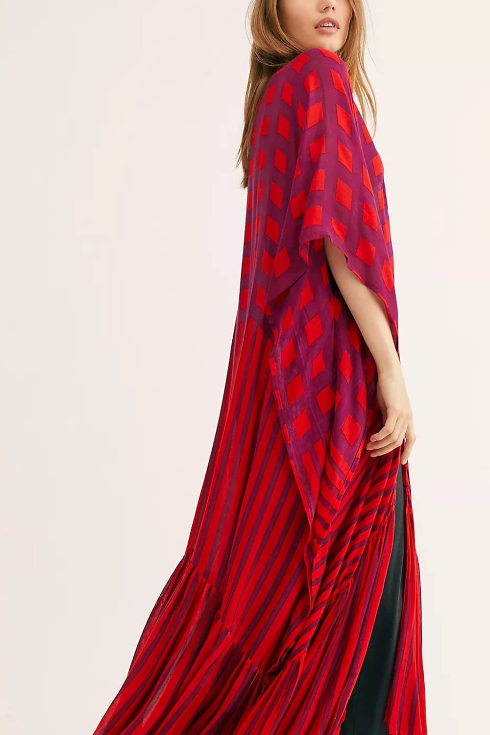 été Longue Robe Caftan Bohème Robe De Plage Spacieuse Couvrir Robe Grande Taille pour Les Femmes