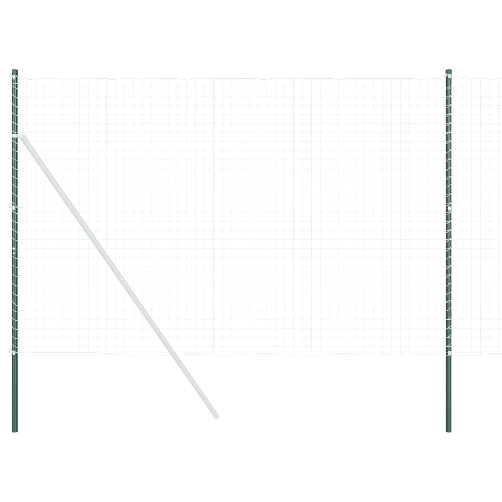 vidaXL Poste de Valla 2 pcs Verde Acero con Recubrimiento en Polvo, Poste de Cerca de Jardín, Diseño Moderno, Rectangular, Resistente al Clima, Fácil de Instalar