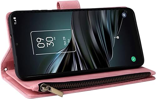 Miniatura 6 de LBYZCASE Funda para TCL 30XL  2022  Funda con tarjetero bloqueo RFID, funda magnética de lujo duradera de cuero con cremallera, bolsillo con