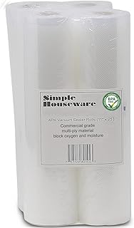 Vacuum Sealer Bags 11'' x 25' Sous Vide Roll, 4-Pack