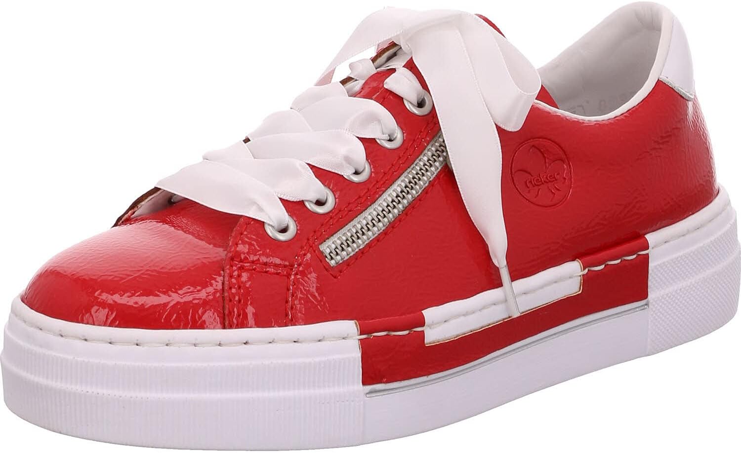 Rieker Frühjahr/Sommer N4902Low-Top Sneakers voor dames, Wit Weiss Mist Zilver 81 81, 38 EU : Rieker