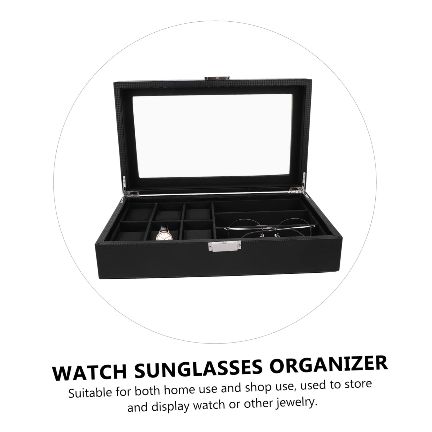 Caja Para Gafas y Relojes Estuche Resistente Soporte De Gafas Joyería Almacenamiento Viaje Hogar Clásico Fácil De Usar