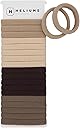 Heliums Soft Hair Ties - No Damage Seamless Nylon Fabric Bands, Stretchy Ponytail Holders for Thin & Thick Hair - Standard 1.5 Inch, Neutrals, 20 Pack
