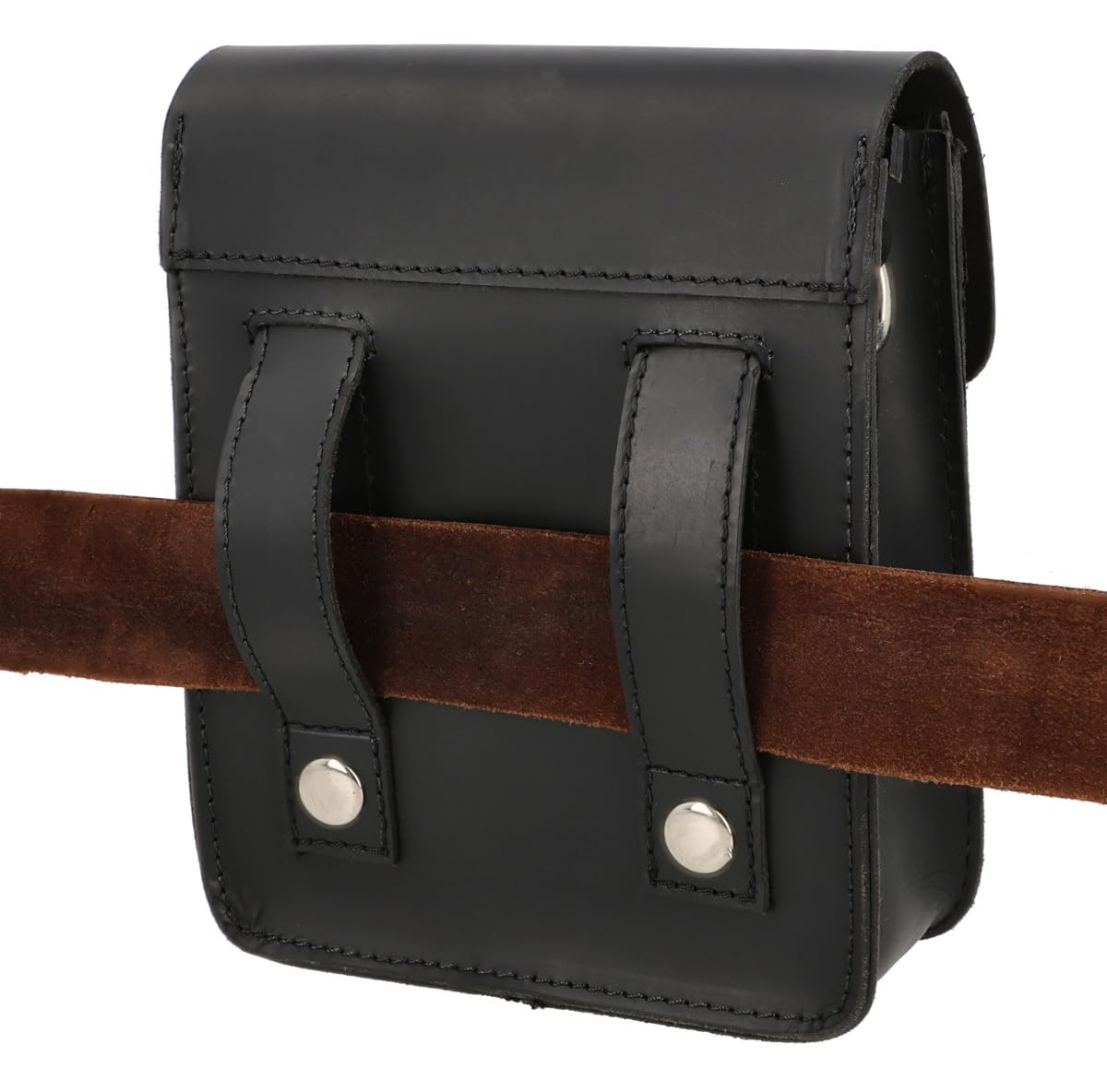 Gusti Sacoche Guidon Cuir - Cadel E. Sacoche de vélo Sac à bandoulière de Ceinture Vintage Cuir Noir