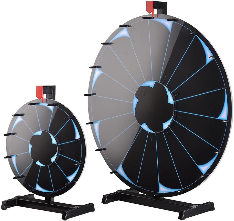 WinSpin® 2pcs 30" & 15" Tabletop Editable Prize Wheel set of Fortune Spinning Game Tradeshow Carnival