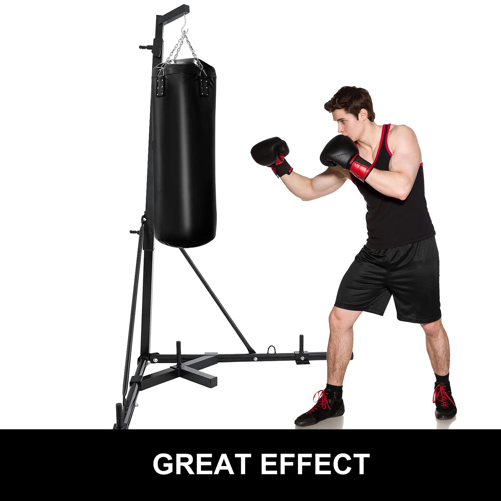 Happybuy Foldable Boxing Heavy Bag Stand,Heavy Duty Boxing Punching Bag