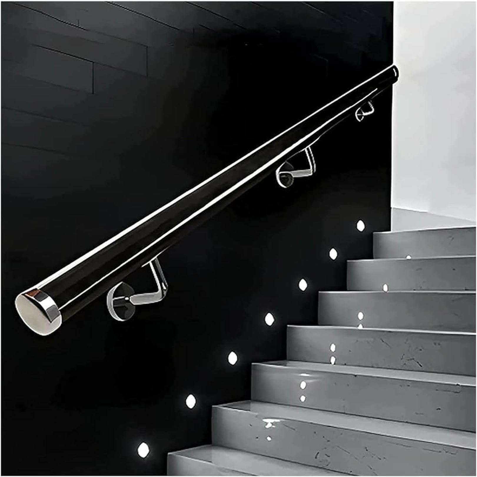 Main courante d'escalier en acrylique transparent avec kit complet de fixation murale