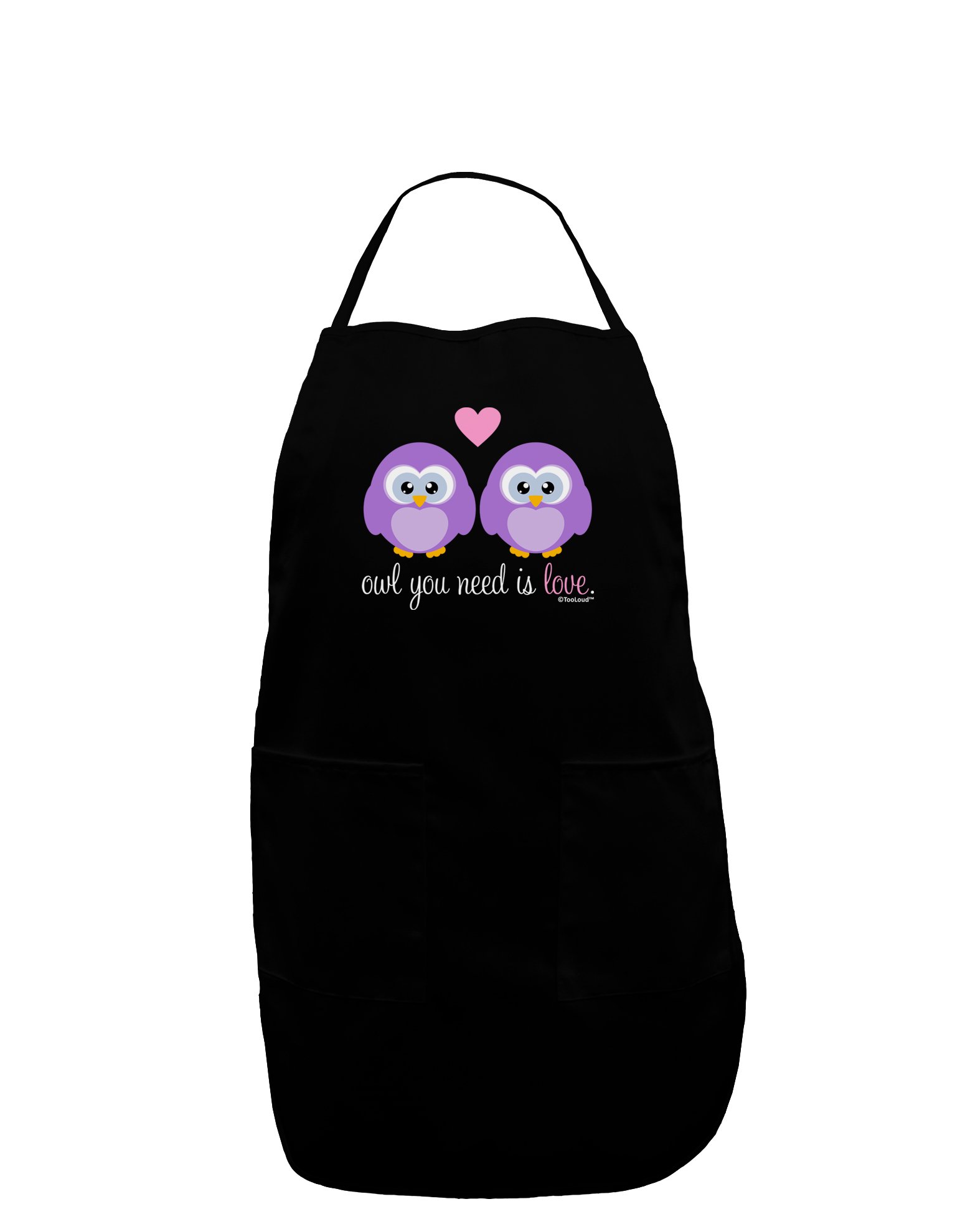 TOOLOUD Owl You Need Is Love - Purple Owls Dark Adult Apron - Black - One-Size