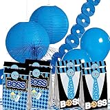 HAPPARTY BOSS Party Favor Bags 24 PCS with 30 stickers,Boss Theme Birthday Party Decorations, Baby Boy Boss Birthday Party Supplies, Boss Theme Goodie Bags