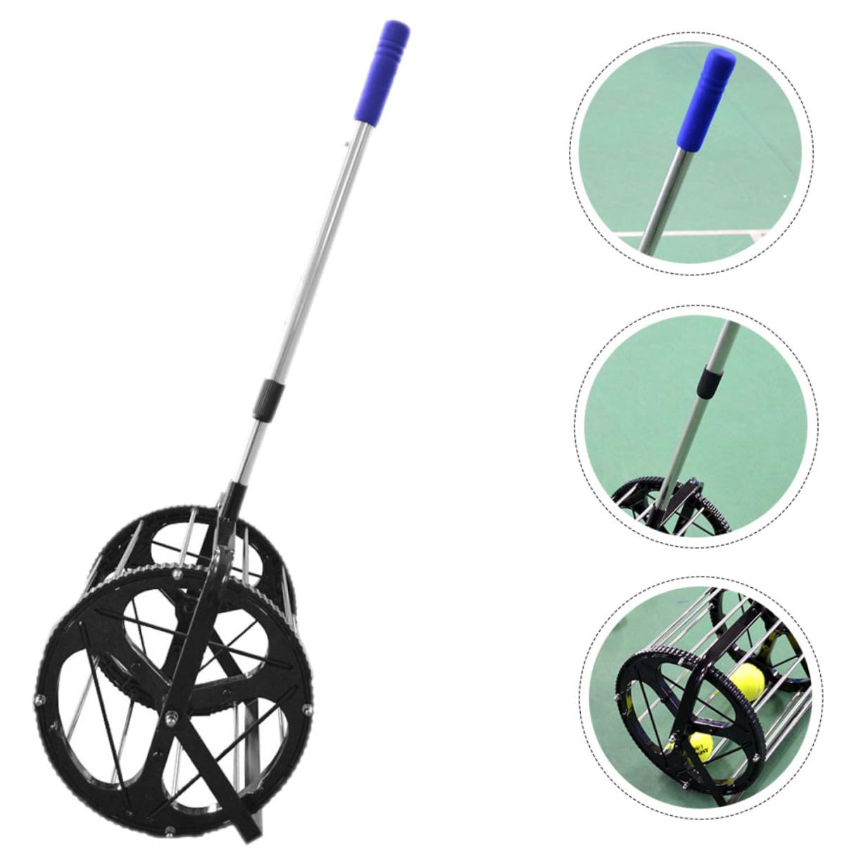 TOYANDONA Raccoglipalline da Tennis Regolabile, capacità 55 Palline | Allenamento e Tornei Competitivi, Portatile e Leggero, Accessorio Autoportante