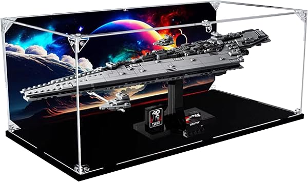 Acrylic Display Case for Lego 75356 Executor-Class Super Star Destroyer Building Set, Clear Display Box, Dust-Proof Display Case Compatible with Lego 75356Model Not Included Background 3MM B