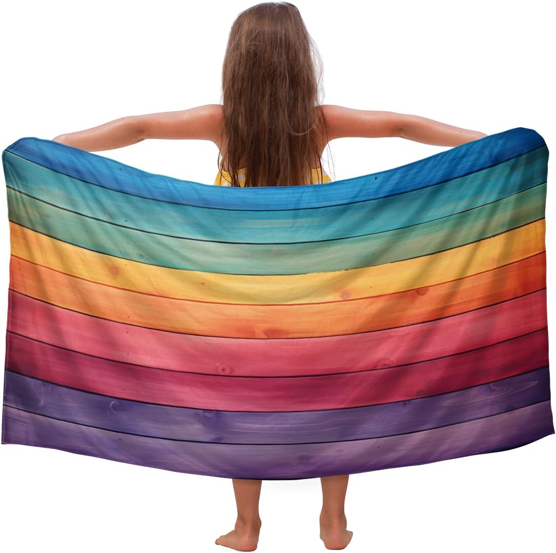 Unicorns Kids Beach Towel for Girls Boys Quick Dry Sand Free Bath Towels Oversized Lightweight Travel Towel for Swim Yoga Gym Pool, 30 x 60 Inch