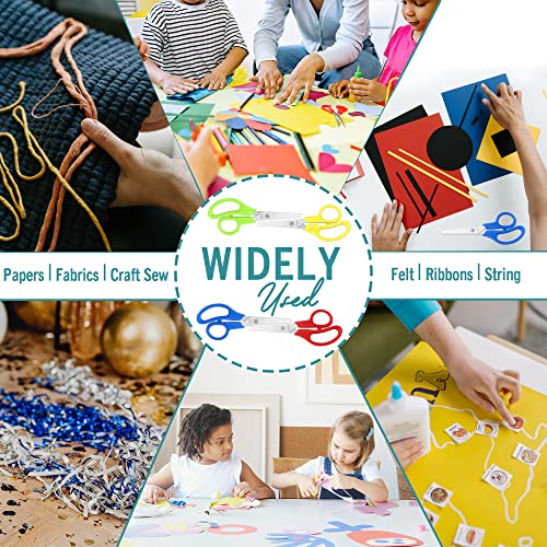 Kids Scissors 5-Inch Blunt Scissors Safety Scissors 4 Pack Kid Scissors Right And Left Handed Scissors Assorted Colors Scissors For School Kids Blunt Tip Scissors #TOP4