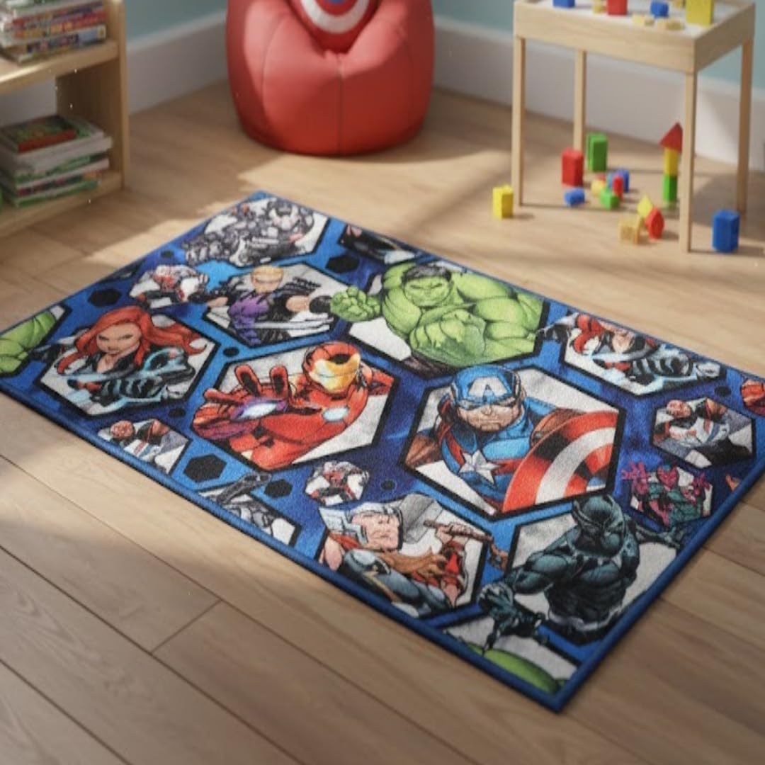 Marvel Athom Living Avengers Carpet 3ft x5ft-image-0