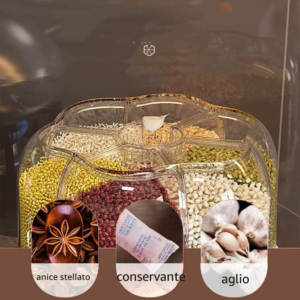 Dispenser di alimenti rotante Secchio di Serbatoio di stoccaggio del Sigillato Contenitore di grano contenitore per la casa e la